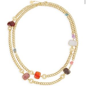 Gas Bijoux Silene multi-stone long necklace